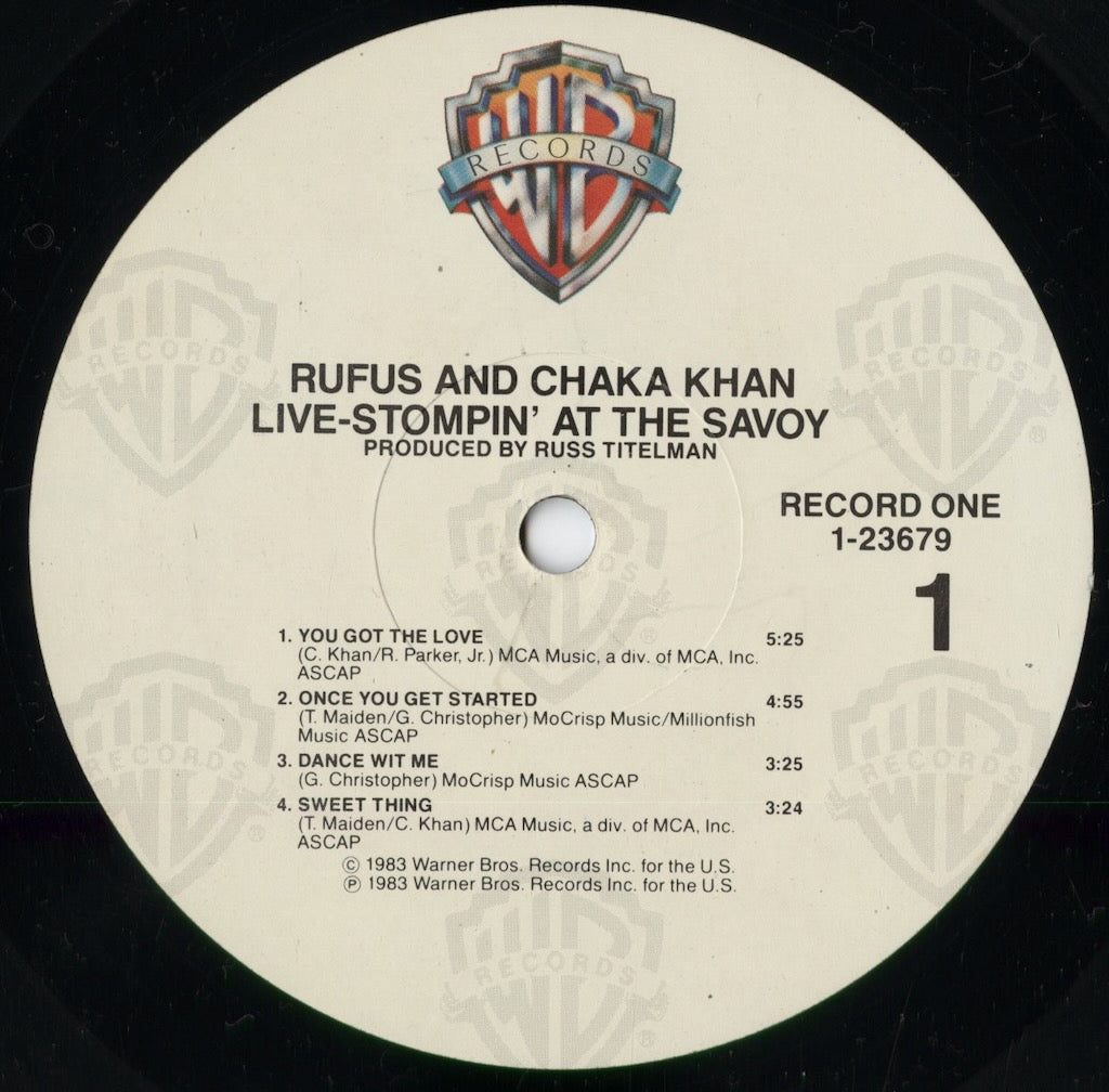 Rufus And Chaka Khan - Live - Stompin' At The Savoy (9 23679-1) 1983 US Warner|中古LP