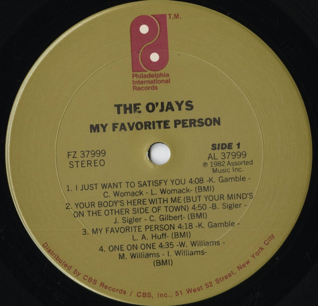 The O'Jays - My Favorite Person (PZ 37999) 1982 US Philadelphia International|中古LP