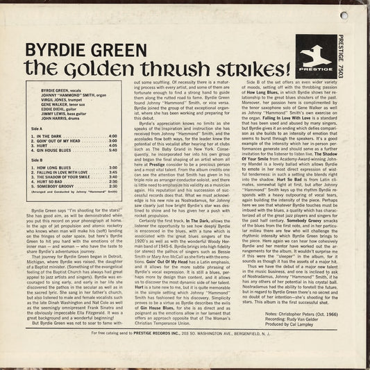 Byrdie Green / バーディ・グリーン / The Golden Thrush Strikes! (PR 7503)
