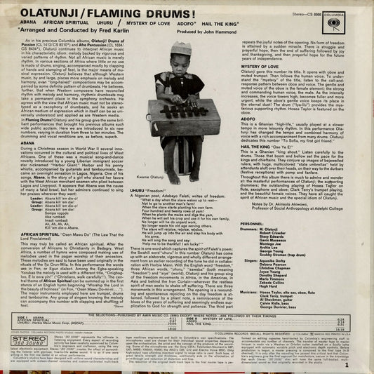 Olatunji - Flaming Drums! (CS 8666) LP 1960's US Columbia|中古LP
