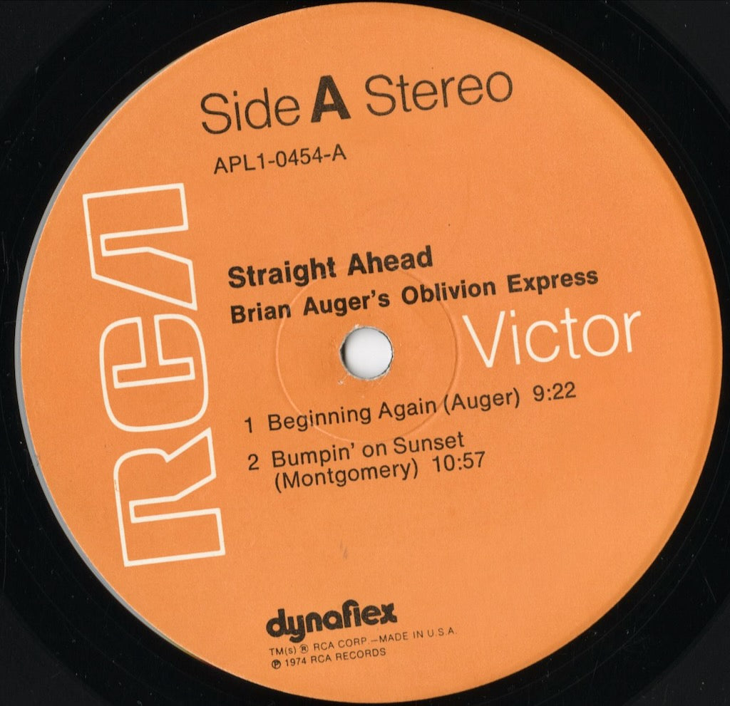 Brian Auger – Straight Ahead (APL1-0454) LP 1974 US RCA | 中古LP