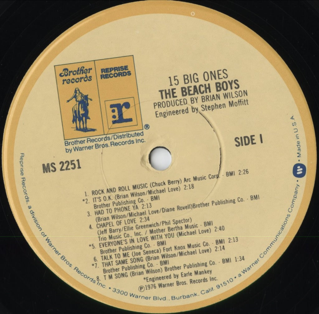 The Beach Boys - 15 Big Ones (MS 2251) 1976 US Brother/Reprise|中古LP