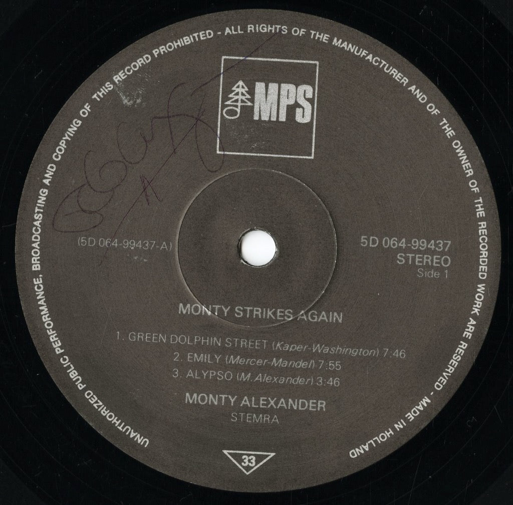Monty Alexander - Monty Strikes Again (5D 064-99437) 1976 NLD MPS|中古LP
