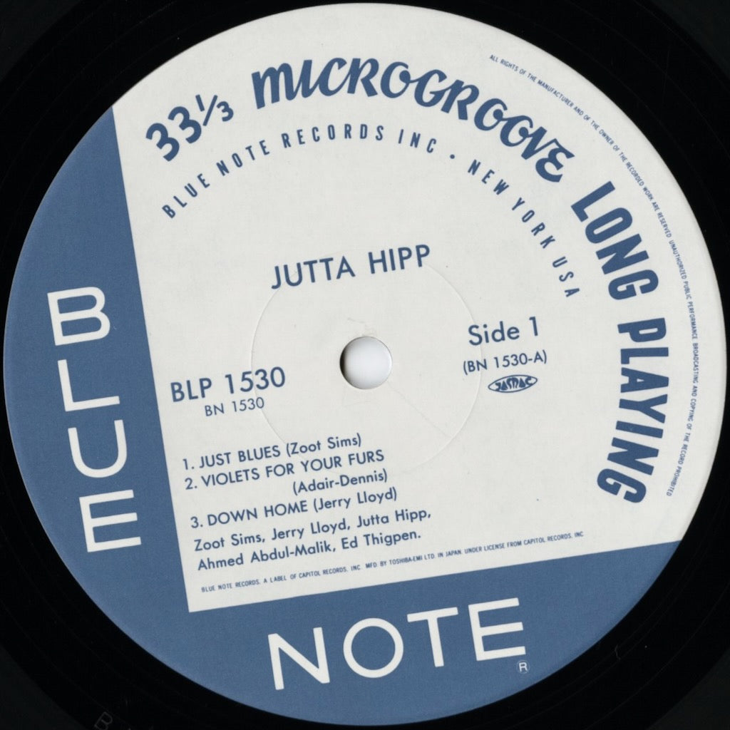 Jutta Hipp / ユタ・ヒップ / Jutta Hipp With Zoot Sims (BN 1530) 1990 JPN Pressing