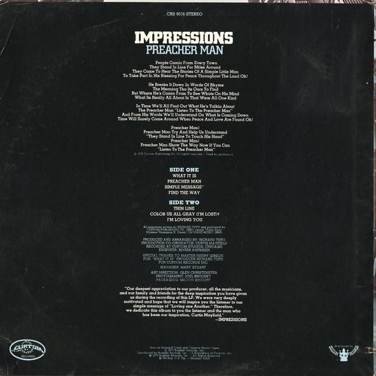 Impressions – Preacher Man (CRS 8016) LP 1973 US Curtom | 中古LP