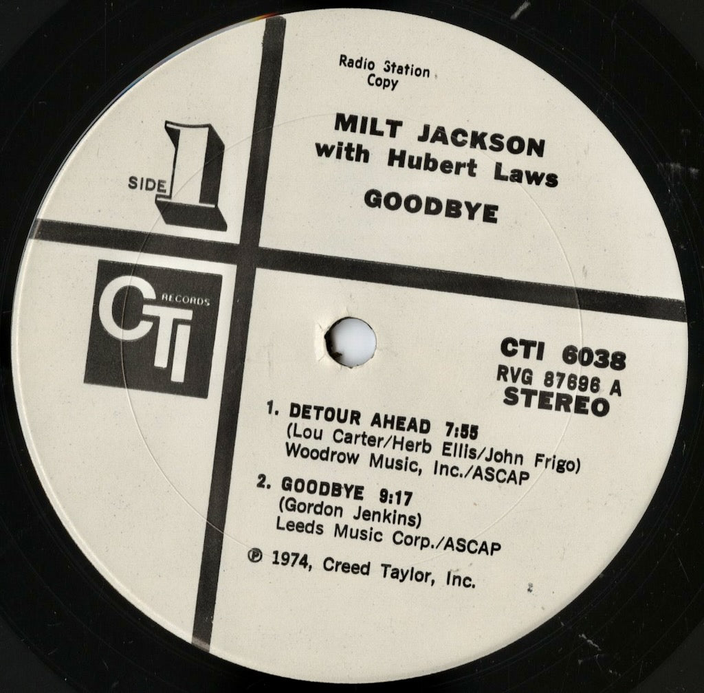 Milt Jackson / ミルト・ジャクソン / Goodbye (CTI 6038)