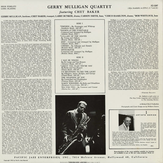 Gerry Mulligan - The Gerry Mulligan Quartet (PJ-1207) 1991 JPN Pacific Jazz|中古LP