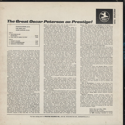 Oscar Peterson / The Great Oscar Peterson On Prestige! (PRST 7620)