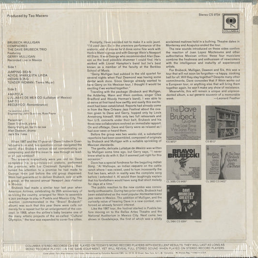 Dave Brubeck, Gerry Mulligan / デイブ・ブルーベック, ジェリー・マリガン / Compadres (CS 9704)