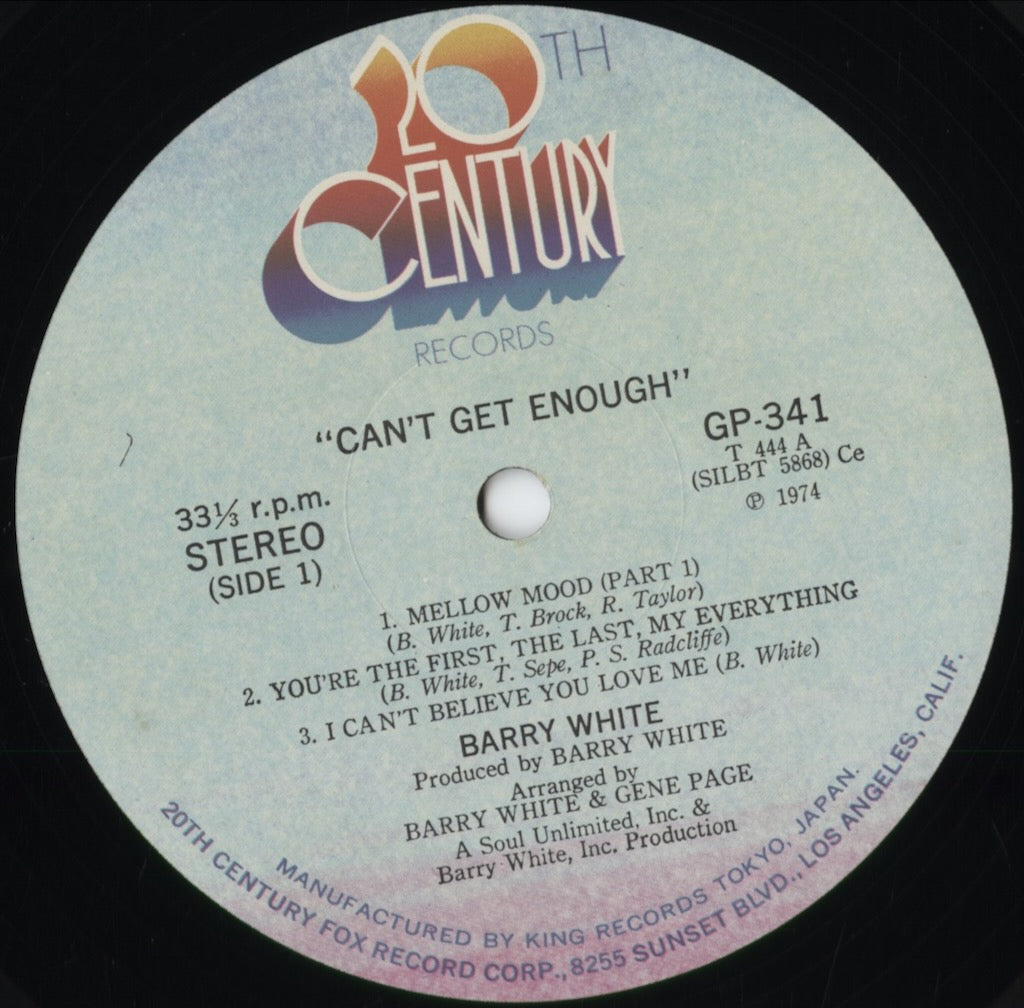 Barry White - Can't Get Enough (GP341) 1974 JPN 20th Century|中古LP
