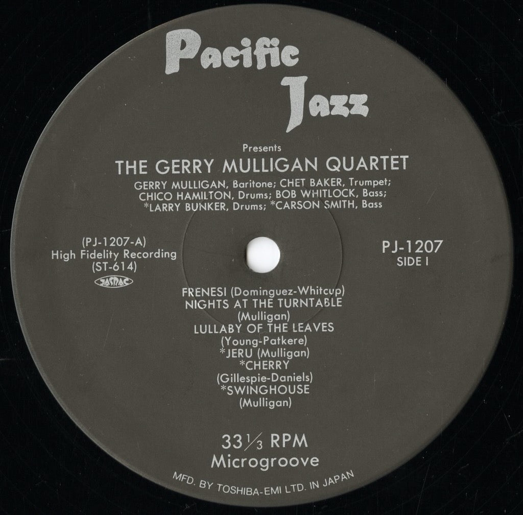 Gerry Mulligan - The Gerry Mulligan Quartet (PJ-1207) 1991 JPN Pacific Jazz|中古LP