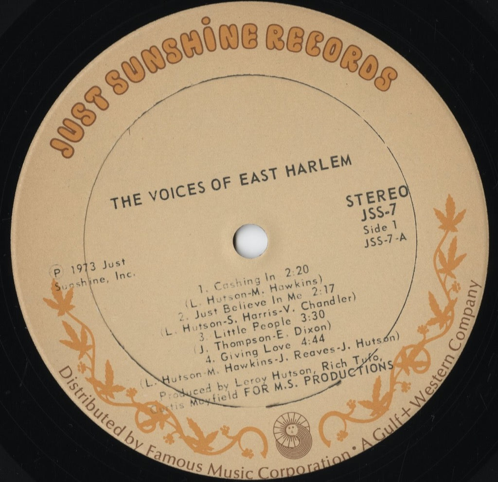 The Voices Of East Harlem - The Voices Of East Harlem (JSS-7) 1973 US Just Sunshine|中古LP