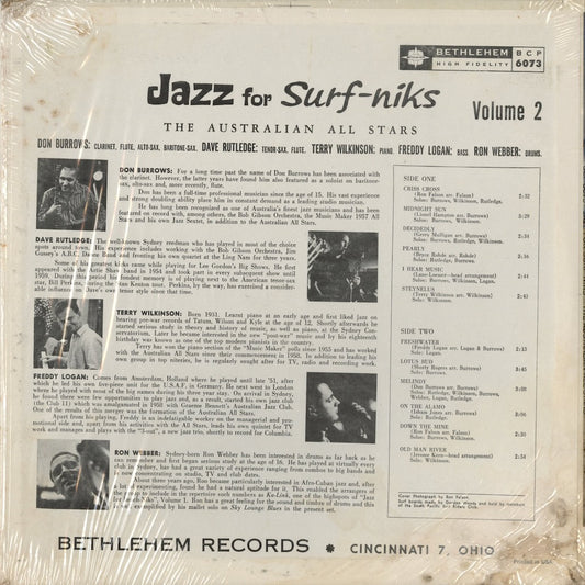The Australian All-Stars – Jazz For Beach-niks Volume 2 (BCP-6073) LP 1963 US Bethlehem|中古LP