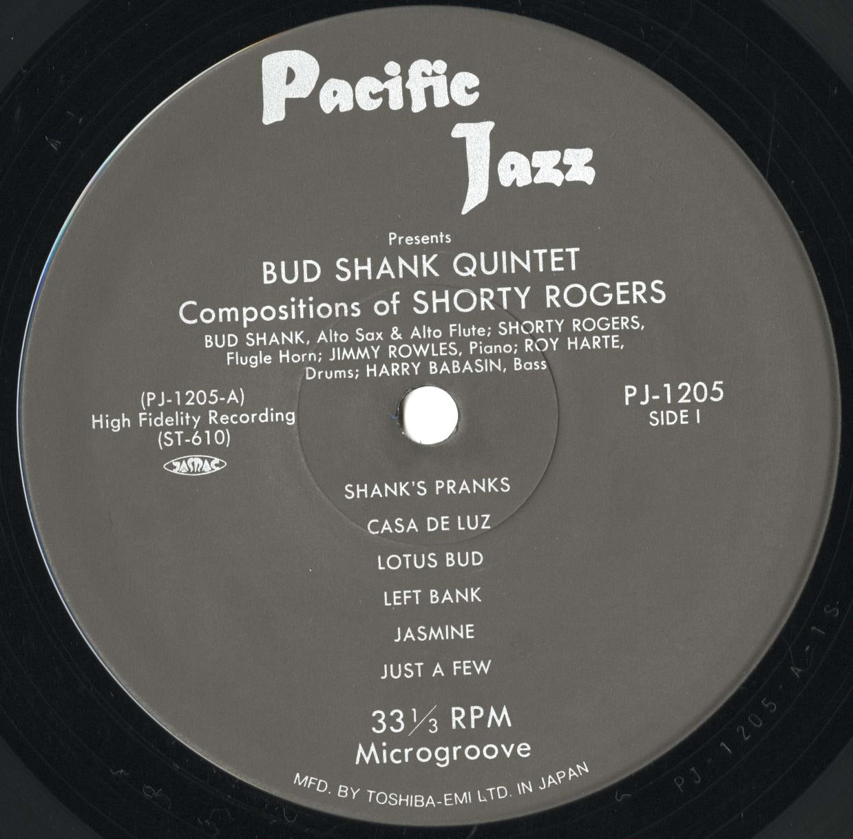 Bud Shank - Shorty Rogers - Bill Perkins / バド・シャンク ショーティ・ロジャース ビル・パーキンス (PJ-1205)