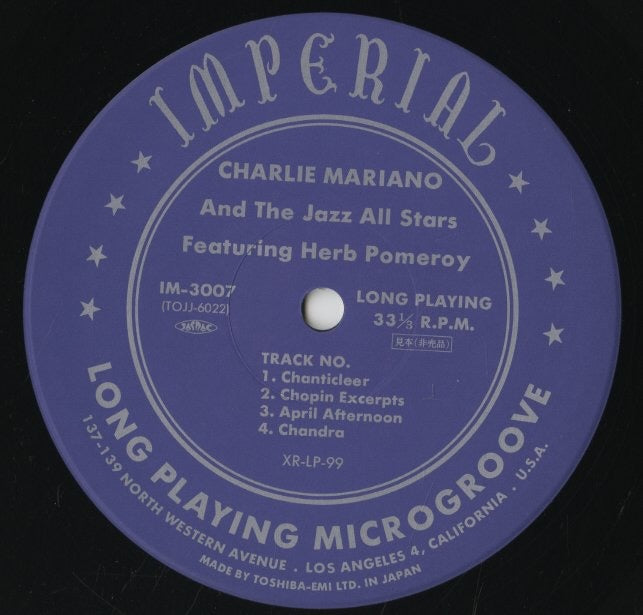 Charlie Mariano / チャーリー・マリアーノ / Modern Saxophone Stylings (TOJJ-6022)