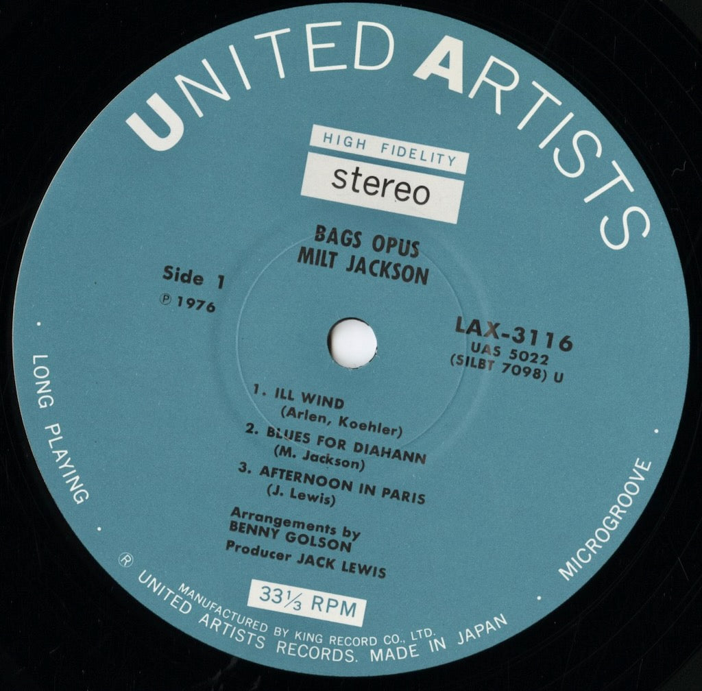 Milt Jackson / ミルト・ジャクソン / Bag's Opus (LAX 3116)