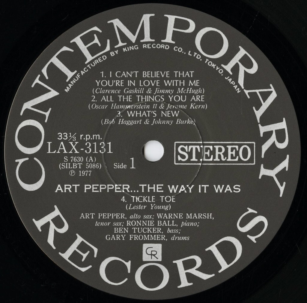 Art Pepper / アート・ペッパー / The Way It Was (LAX3131)