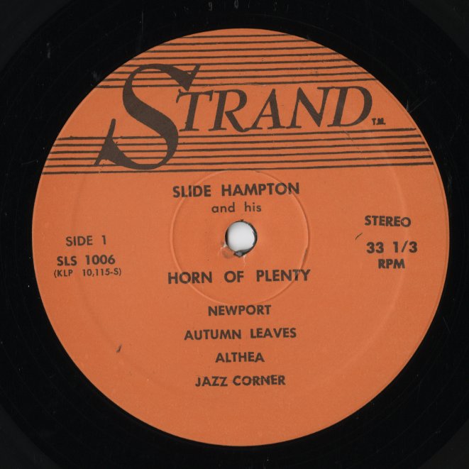 Slide Hampton / スライド・ハンプトン / And His Horn Of Plenty (SLS 1006)