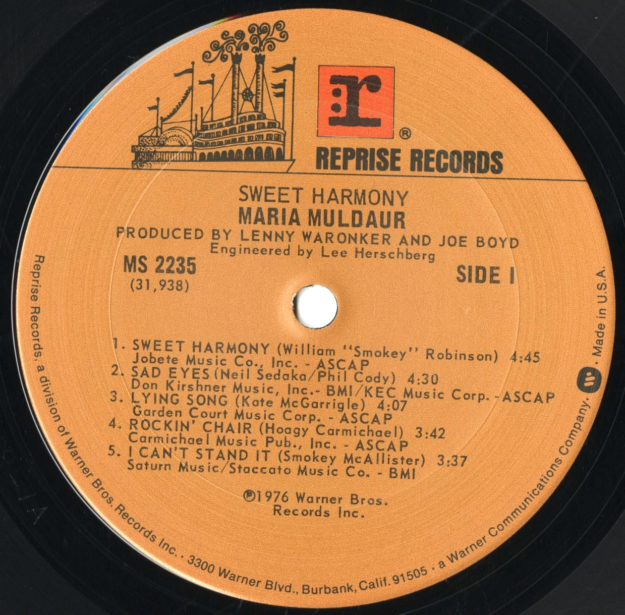 Maria Muldaur / マリア・マルダー / Sweet Harmony (MS 2235)