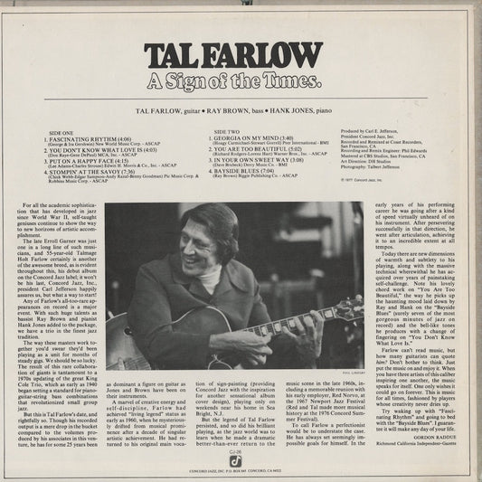 Tal Farlow / タル・ファーロウ / A Sign Of The Times (CJ 26)