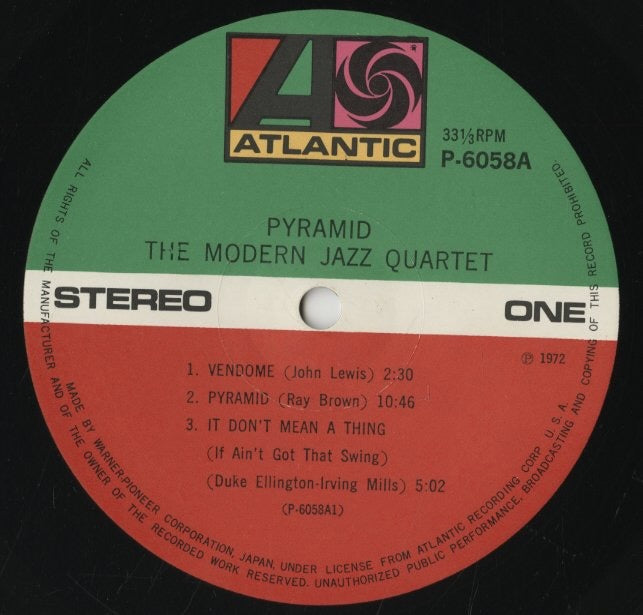 The Modern Jazz Quartet / モダン・ジャズ・カルテット / Pyramid (P-6058A)