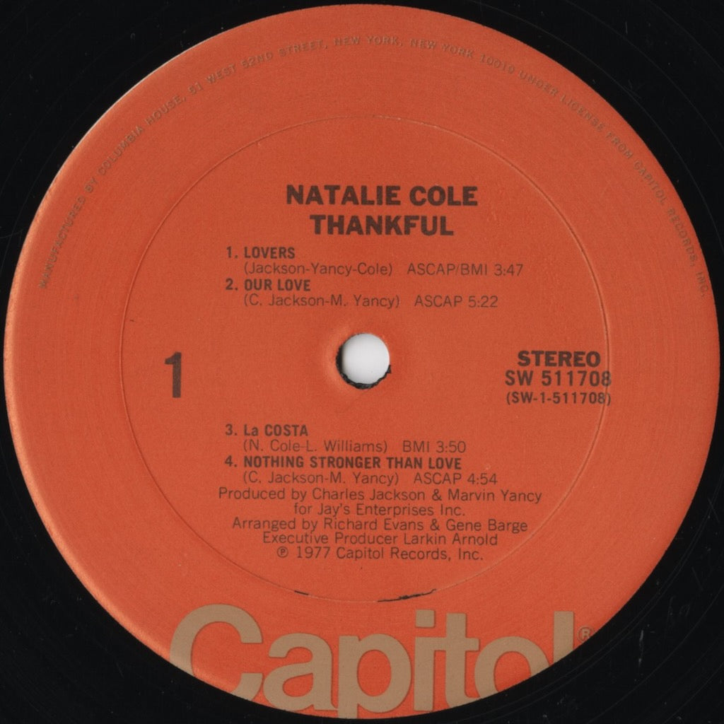 Natalie Cole – Thankful (SW-511708) 1977 US Capitol | 中古LP