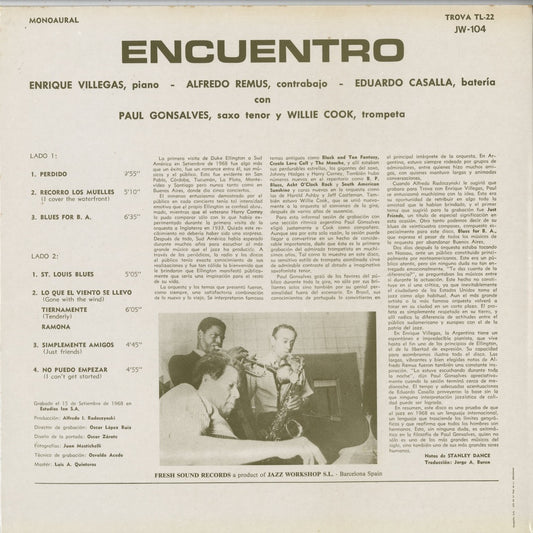 Enrique Villegas / Paul Gonsalves / Willie Cook – Encuentro (JW-104)
