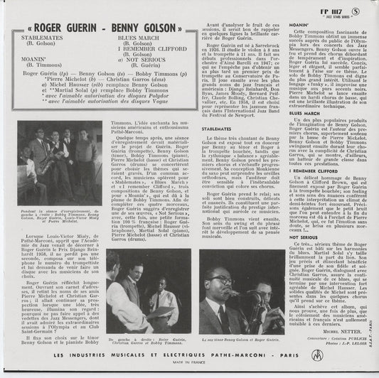 Roger Guérin, Benny Golson, Bobby Timmons / ロジャー・ゲラン, ベニー・ゴルソン, ボビー・ティモンズ -10 (FP 1117)
