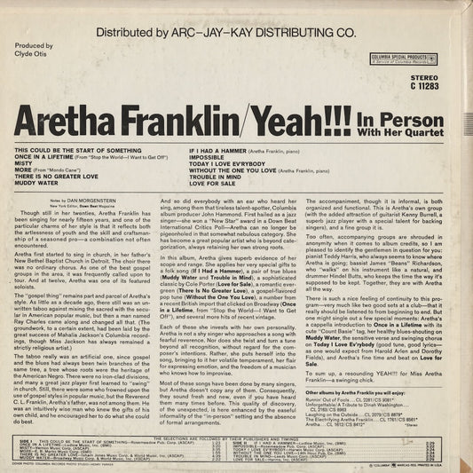 Aretha Franklin / アレサ・フランクリン / Yeah!!! (C 11283)