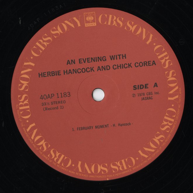 Herbie Hancock & Chick Corea / An Evening With Herbie Hancock & Chick Corea In Concert (40AP 1182~3)