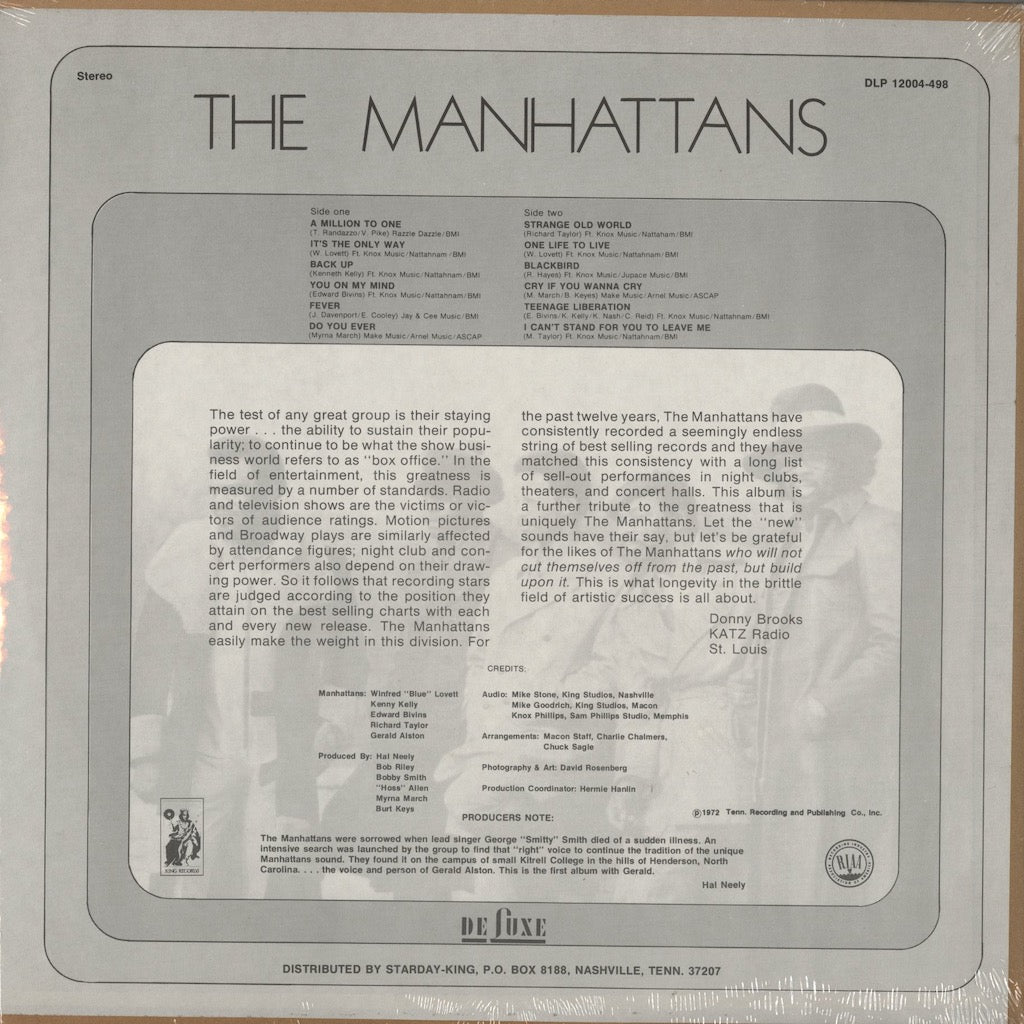 The Manhattans / マンハッタンズ / A Million To One (DLP 12004)