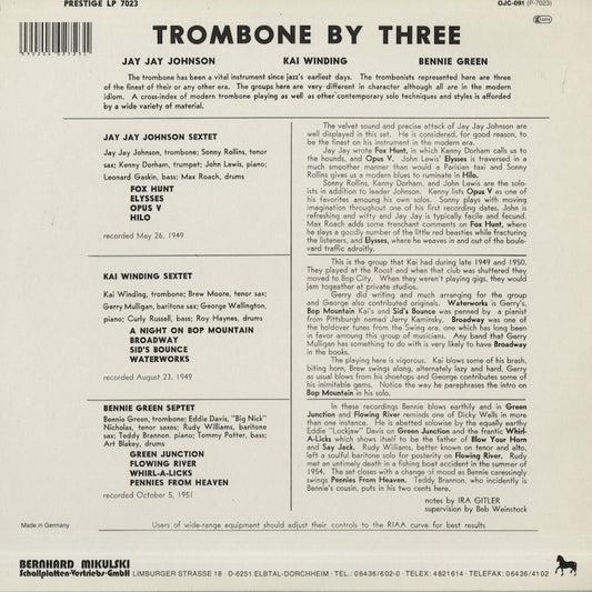 J.J. Johnson - Kai Winding - Benny Green / J.J.ジョンソン / Trombone By Three (OJC-091)