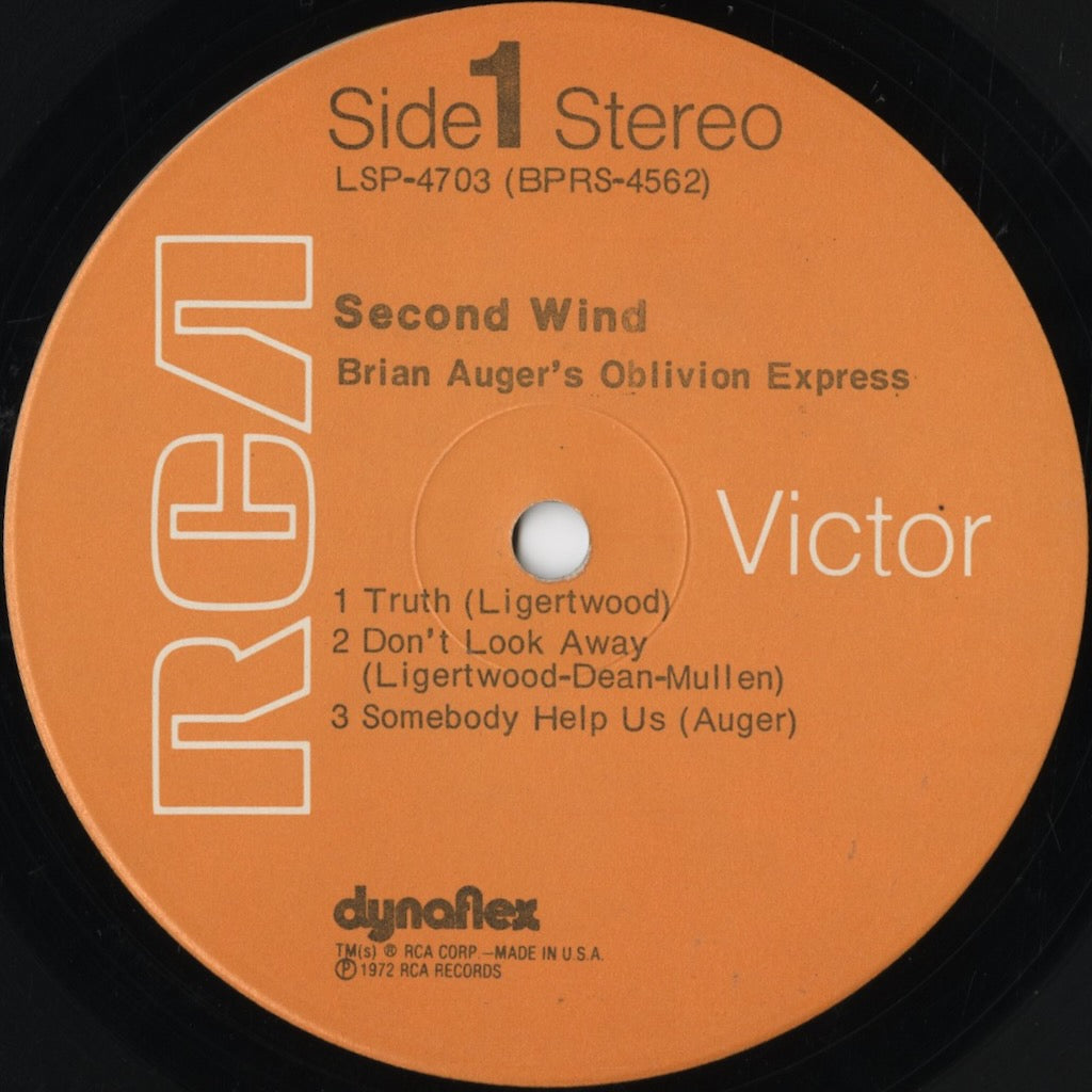 Brian Auger - Second Wind (LSP-4703) RCA ブライアン・オーガー Label