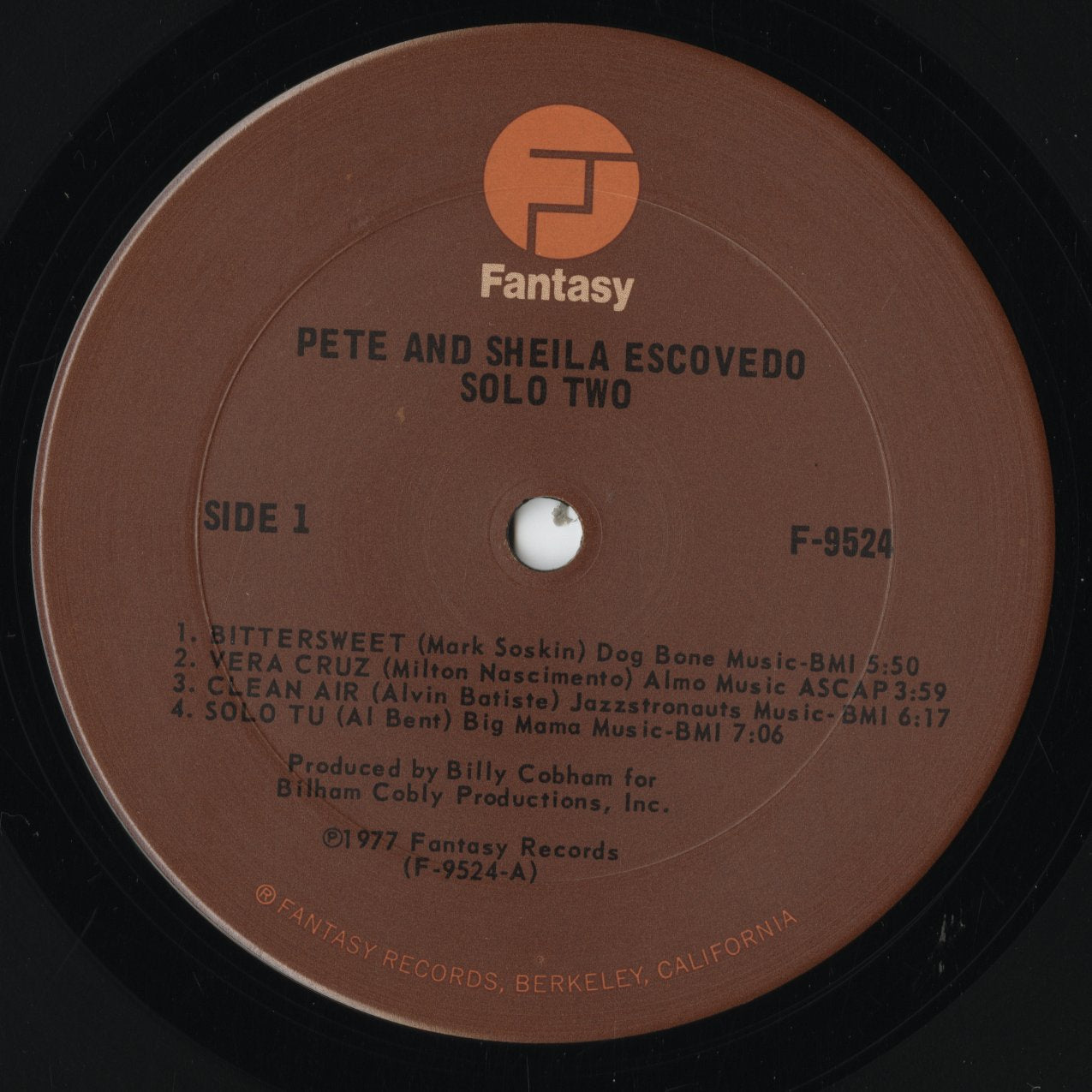 Pete & Sheila Escovedo - Solo Two (F-9524) LP 1977 US Fantasy|中古LP