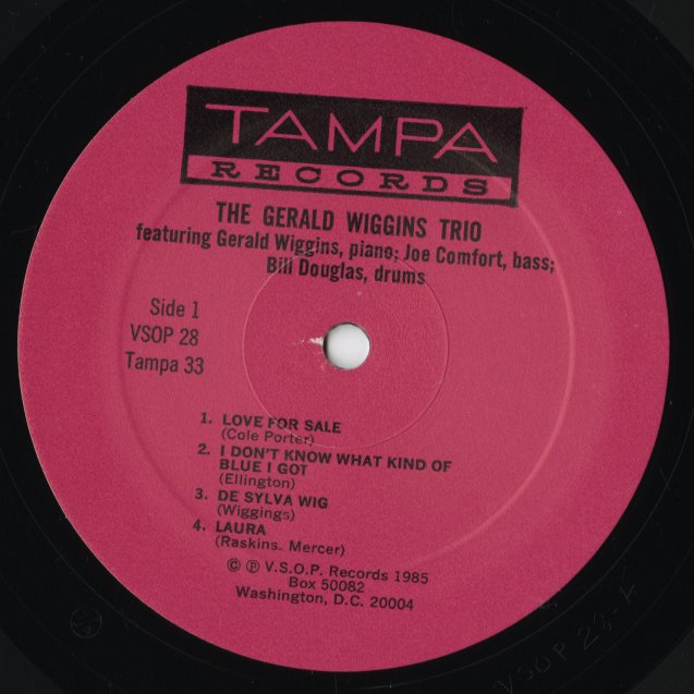 Gerald Wiggins - The Gerald Wiggins Trio (VSOP 28) LP 1985 US VSOP Records|中古LP