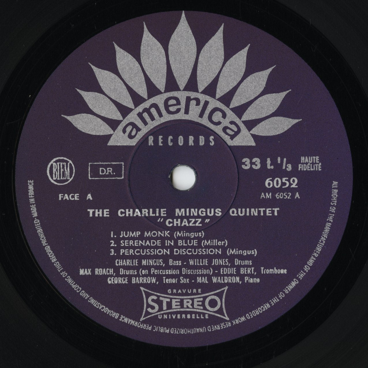 The Charlie Mingus Quintet - Chazz! (30 AM 6052) LP 1972 FRA America Records|中古LP