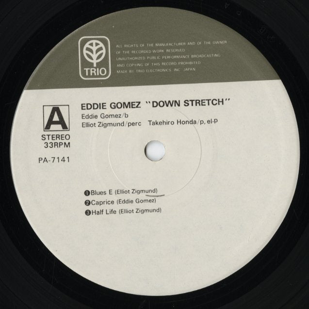 Eddie Gomez / エディ・ゴメス / Down Stretch (PA-7141) JPN TRIO RECORDS