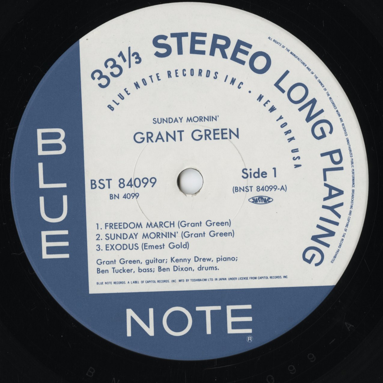 Grant Green - Sunday Mornin' (BN 4099) 1990 JPN Blue Note / 東芝|中古LP