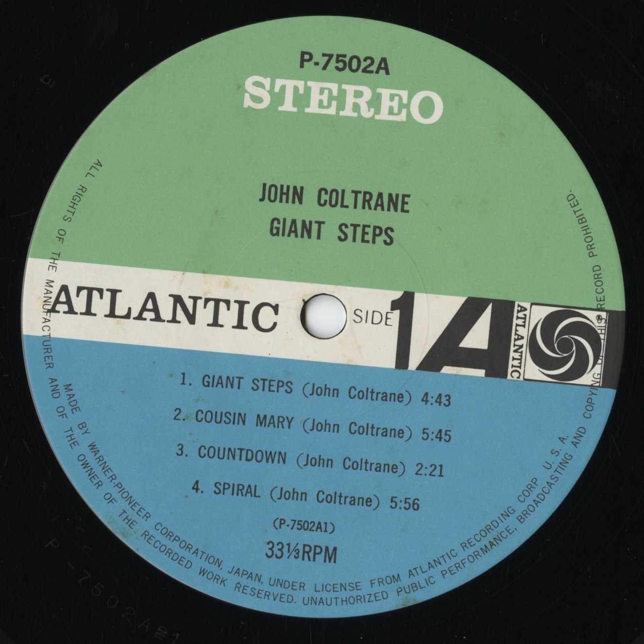 John Coltrane - Giant Steps (P-7502A) 1976 JPN Atlantic|中古LP