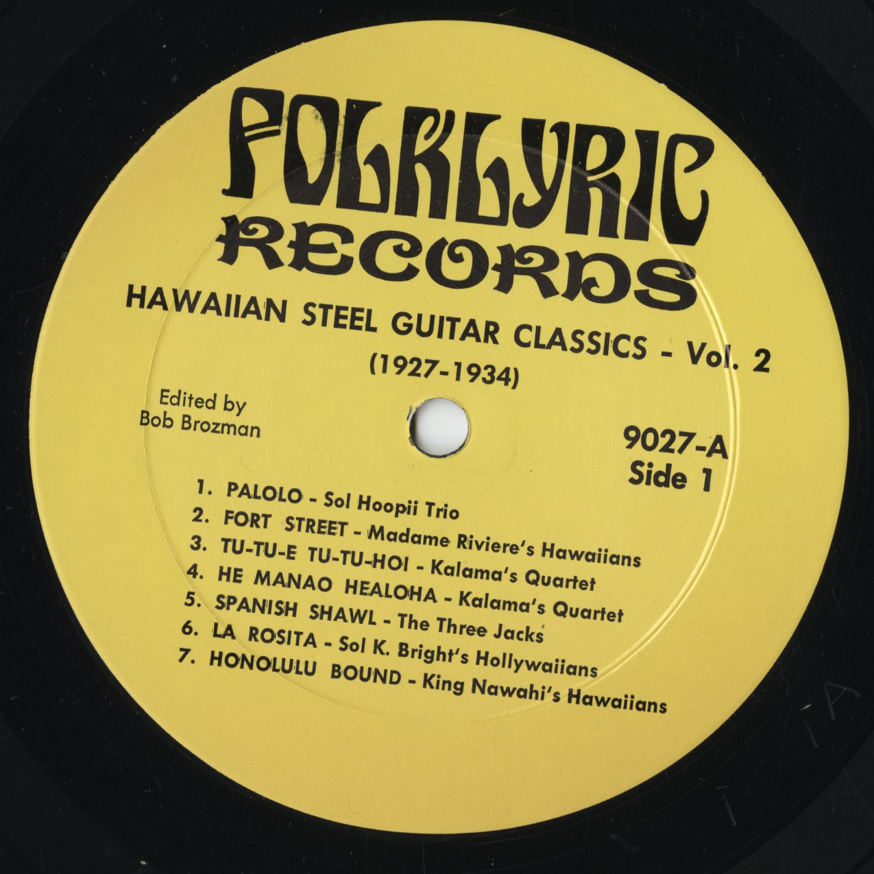 V.A. – Hawaiian Steel Guitar Classics Volume 2 (1927-1934) (9027) LP 1981 US|中古LP