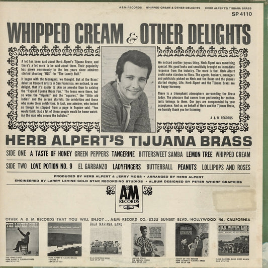 Herb Alpert & The Tijuana Brass - Whipped Cream & Other Delights (SP 4110) LP 1965 US A&M|中古LP