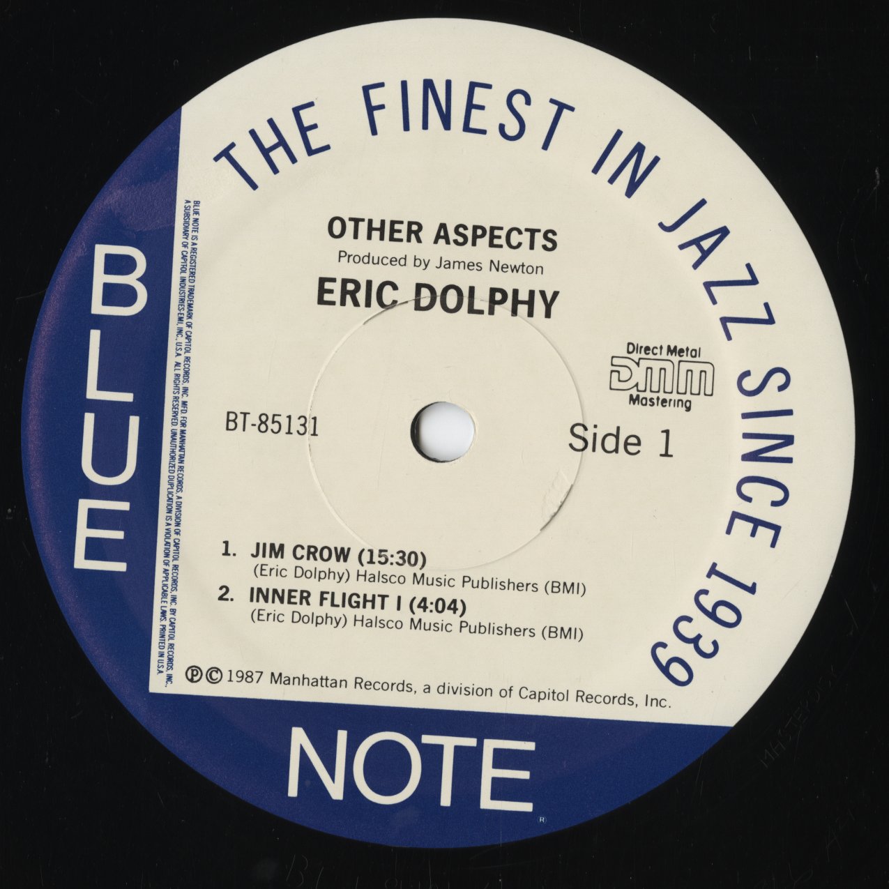 Eric Dolphy - Other Aspects (BT-85131) 1987 US Blue Note|中古LP