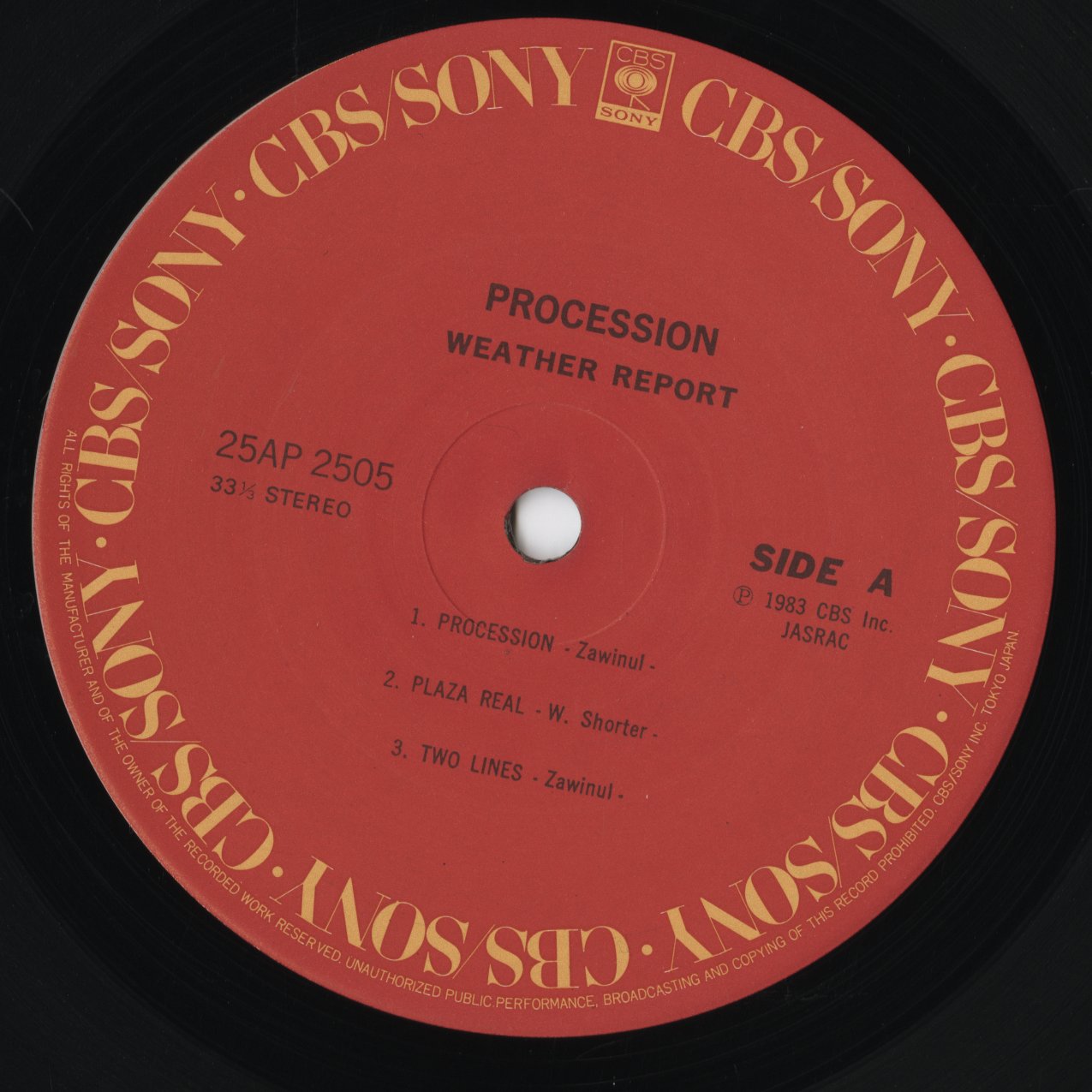 Weather Report / ウェザー・リポート / Procession (25AP 2505)