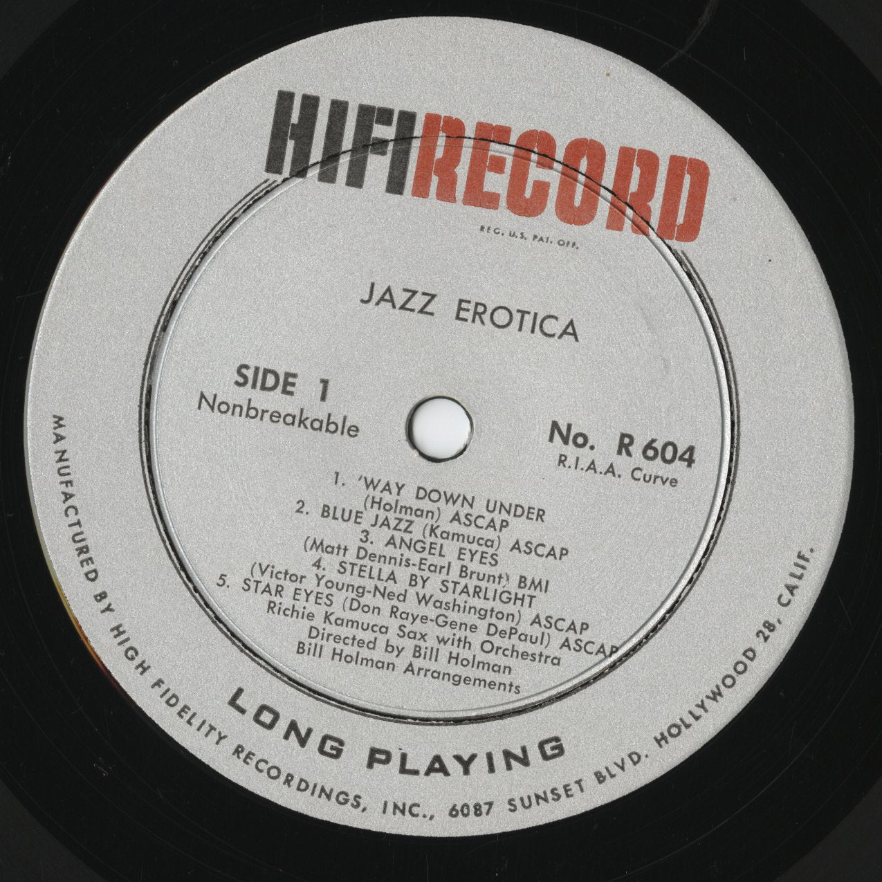 Richie Kamuca And Bill Holman - Jazz Erotica (R 604) LP 1957 US HiFi Records|中古LP