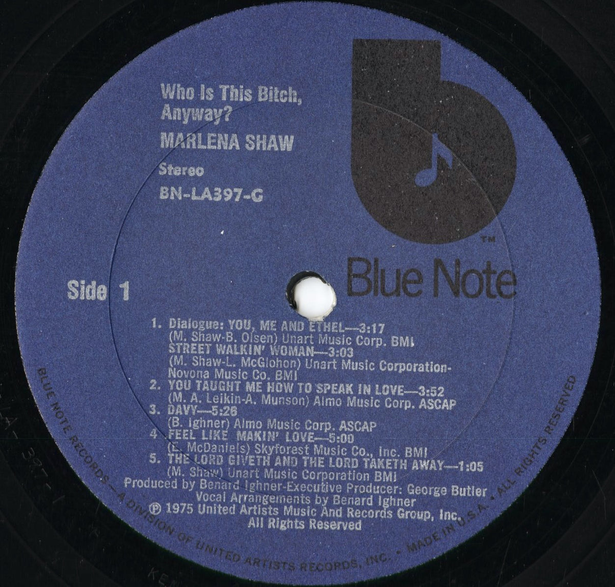Marlena Shaw - Who Is This Bitch, Anyway? (BN-LA397-G) 1975 US Blue Note|中古LP