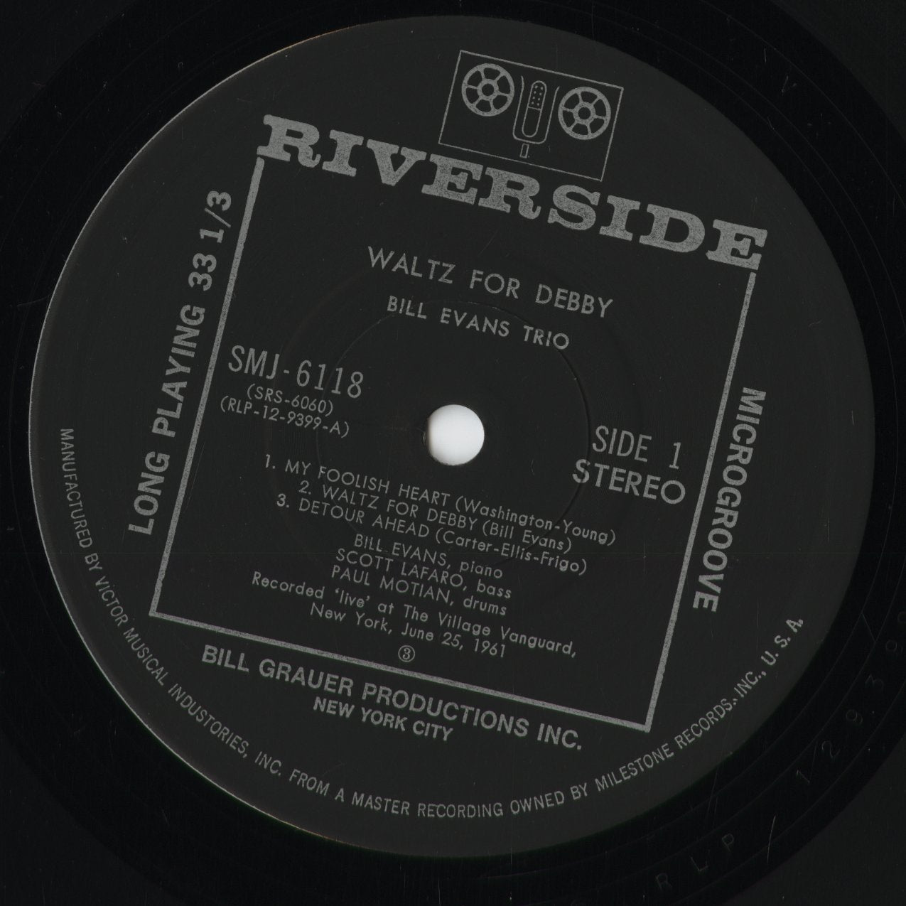 Bill Evans - Waltz For Debby (SMJ-6118) 1975 JPN Riverside|中古LP