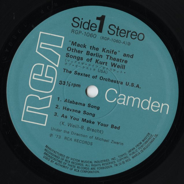 The Sextet Of Orchestra U.S.A. / Mack The Knife (RGP-1060)