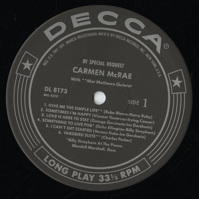 Carmen McRae / カーメン・マクレー / By Special Request (MVJJ-30069)