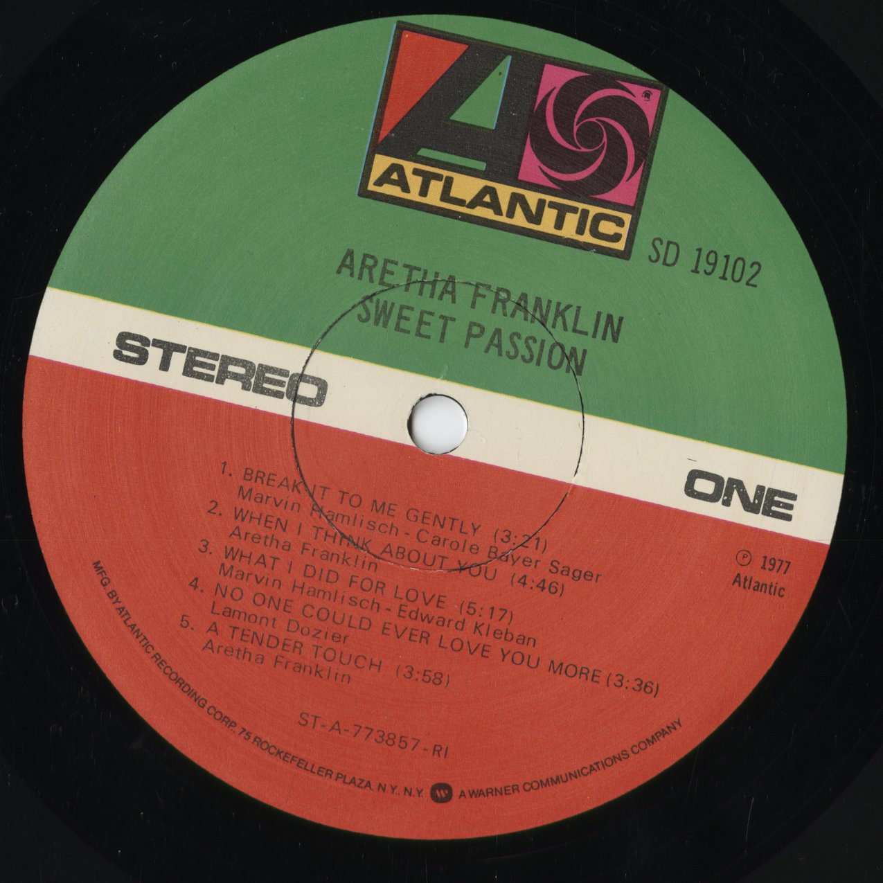 Aretha Franklin - Sweet Passion (SD 19102) LP 1977 US Atlantic|中古LP