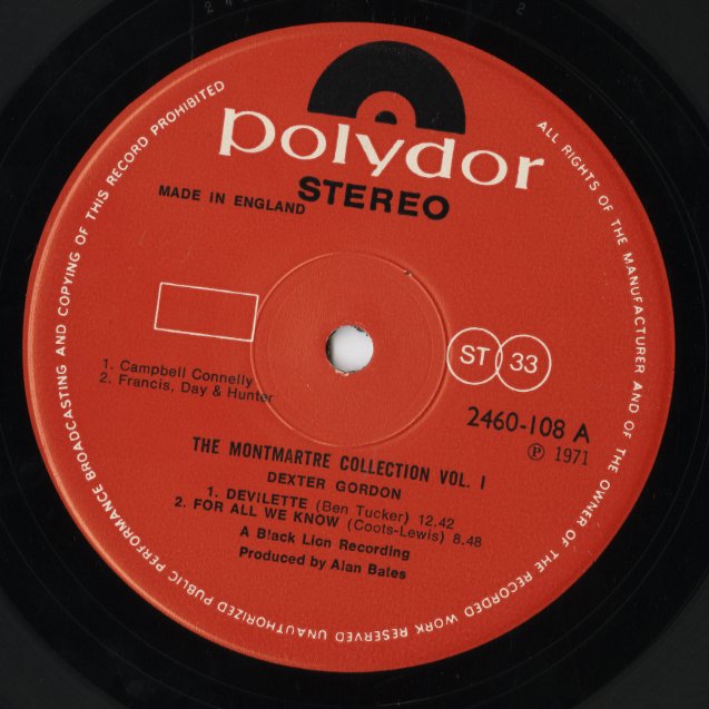 Dexter Gordon / デクスター・ゴードン / The Montmartre Collection Vol. 1 (2460 108)